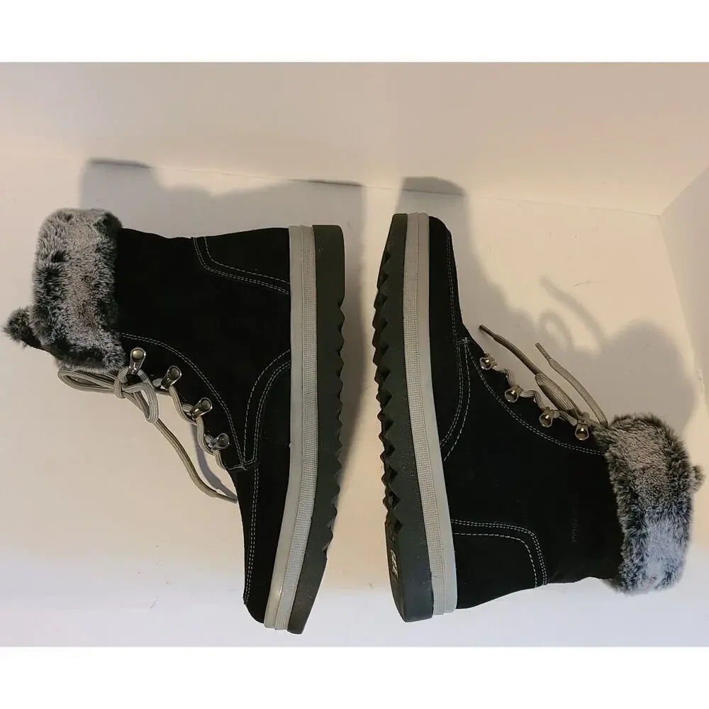 COUGAR STORM WINTER BOOTS MELODY WATERPROOF SUEDE FAUX FUR LACE-UP SZ 11 B